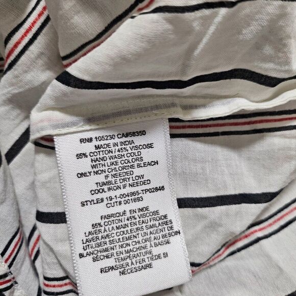 Joie Large Long Sleeve Striped Cotton Blend - Picture 6 of 9